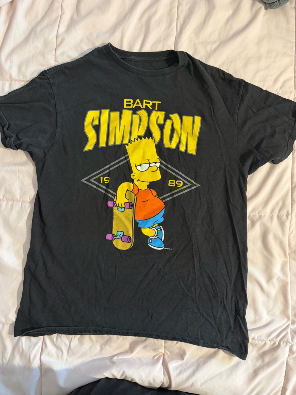 Bart Simpson Graphic Tee - Black with Yellow Print